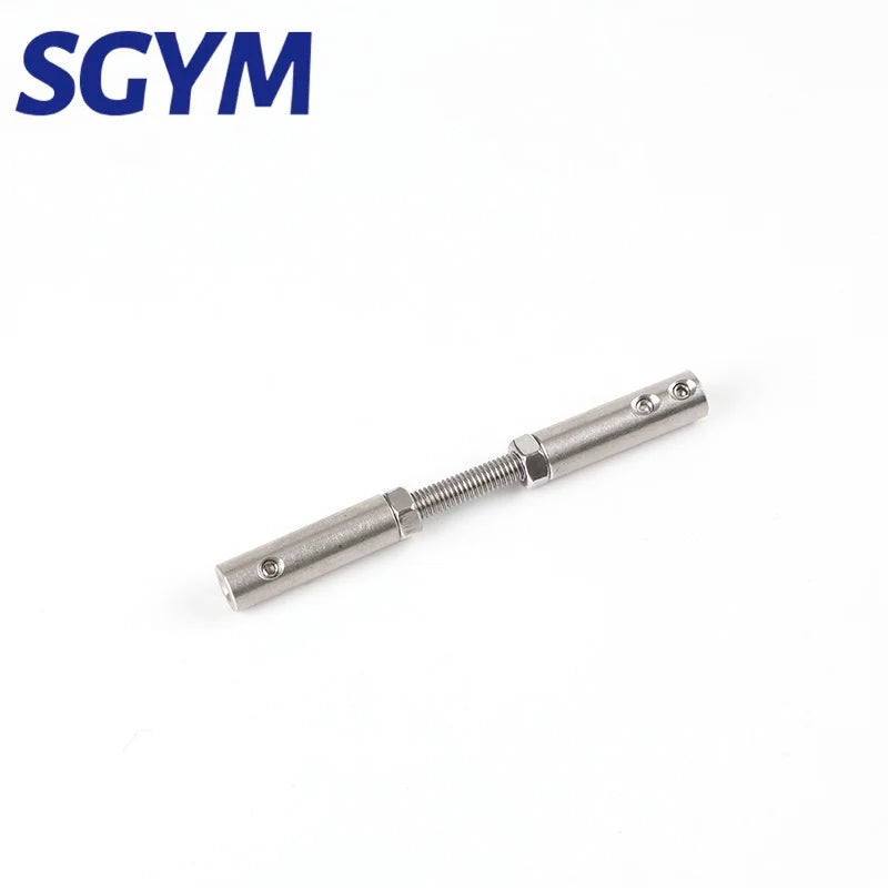 SGYM 10PCS Wire Rope Thread Stud Tensioner 4mm 5/32'' Both End Fitting Handscrew Clamp with Screw Bolts For Cable Railing
