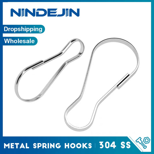 10/20pcs Stainless Steel Snap Spring Clip Hooks Rings Buckle Metal Spring Hooks for Key Chain Lanyards Zipper Hanging DIY - KiwisLove