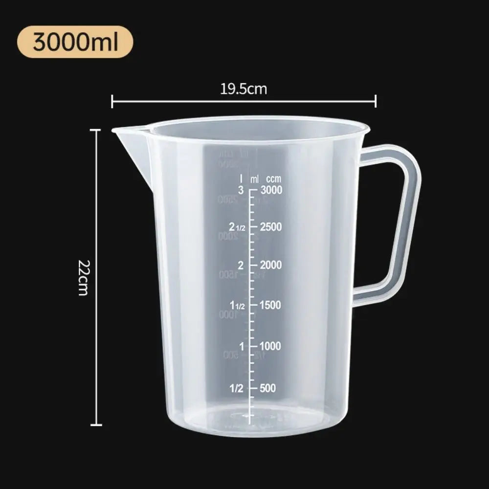 1PC Clear Graduated Measuring Cup Scale Plastic Transparent Mixing Cup Large Capacity With Lid Laboratory Beaker Kitchen Baking - KiwisLove