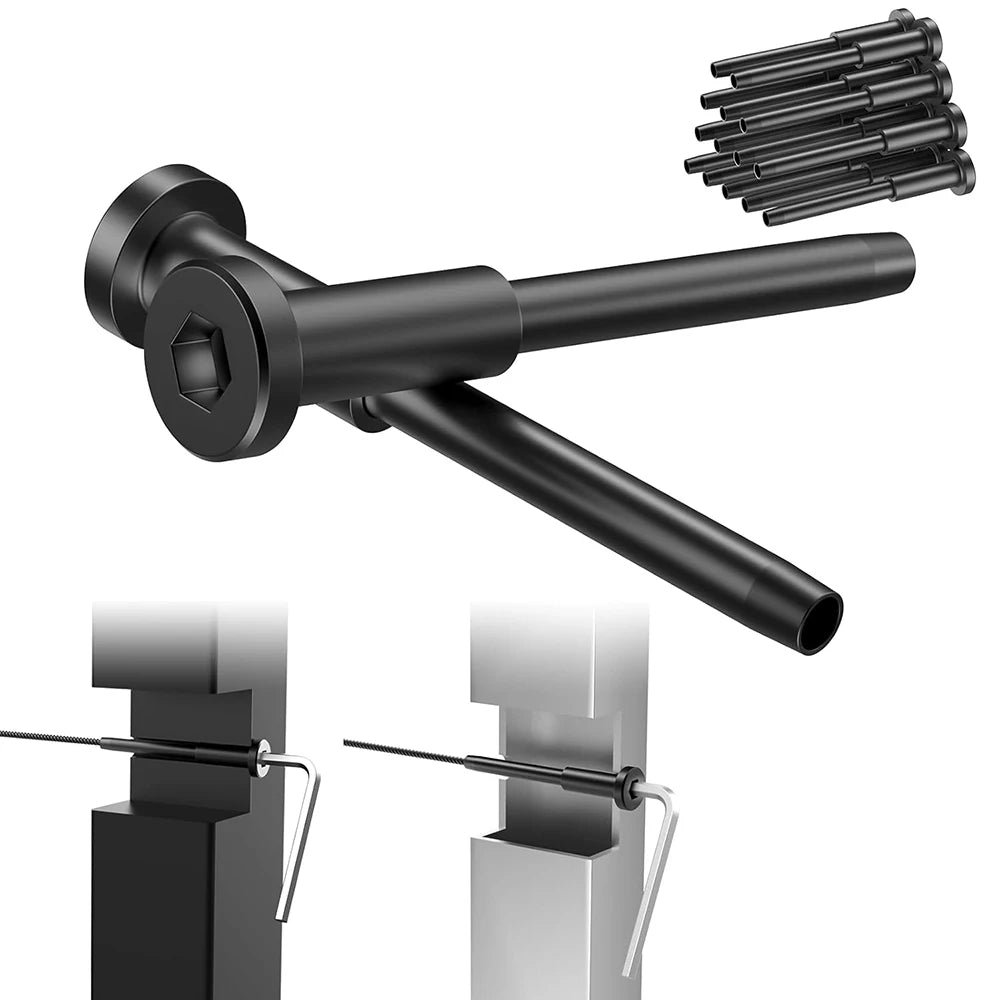 20Pack Black Invisible 1/8'' 3/16'' Cable Railing Marine Grade T316 Swage Tensioner And Terminal For Cable Railing