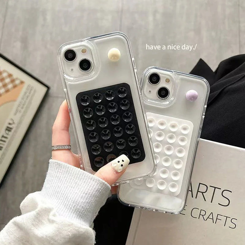 Phone Silicone Suction Cup Holder Multifunctional Suction Cup Wall Stand Square Anti-Slip Single-Sided Case Mount Back Sticker - KiwisLove