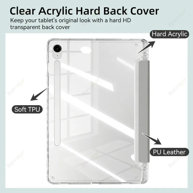 Y-Fold Smart Case for Samsung Galaxy Tab S11 11 inch 2025 S10lite Funda Case 5G SM-X730/X736 S10 S9 S7 FE S8 plus 12.4'' 13.1''