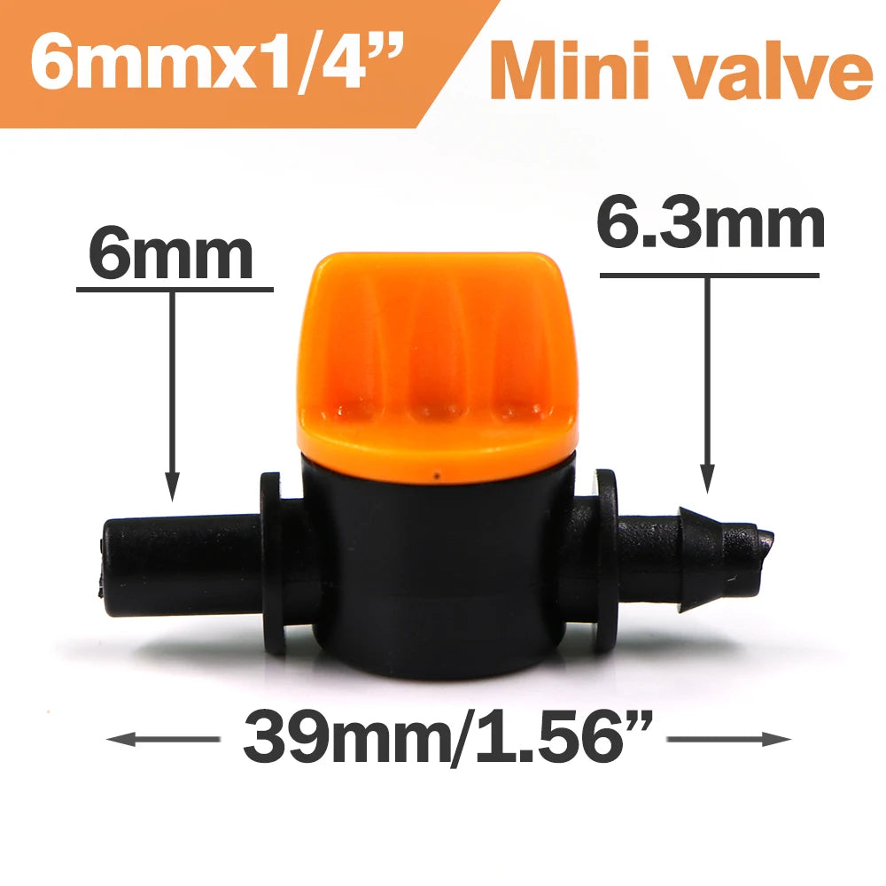 20/50pcs 1/4'' Barb Shut-Off Valve Universal Drip Irrigation Tubing Coupling Connecter 1/4" Hose for Garden Watering System Acce