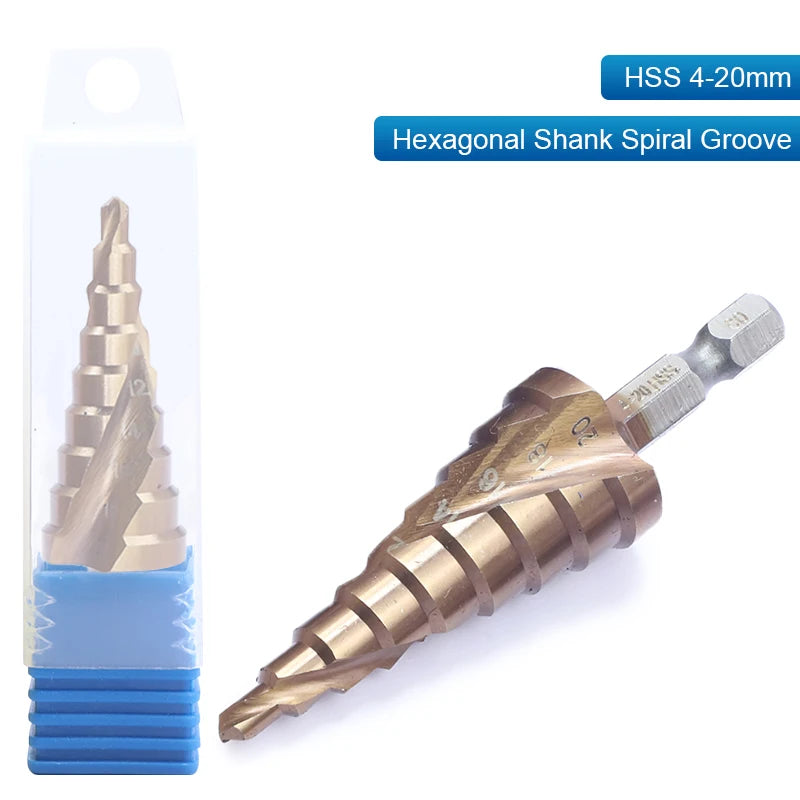 NINDEJIN M35 Cobalt Step Drill Bit 4-32mm Triangular Hex HSS Step Drill Bit for Stainless Steel Hole Drill Metal Aluminum Wood - KiwisLove