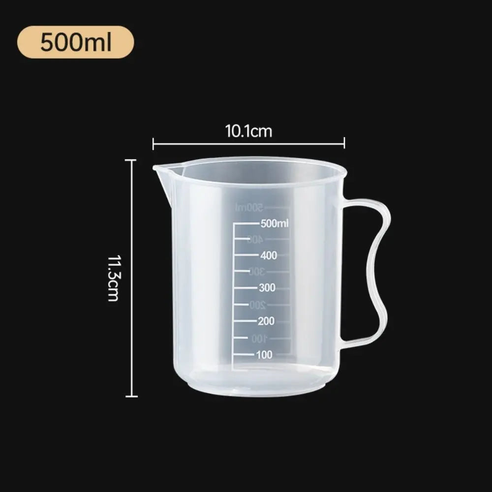1PC Clear Graduated Measuring Cup Scale Plastic Transparent Mixing Cup Large Capacity With Lid Laboratory Beaker Kitchen Baking - KiwisLove