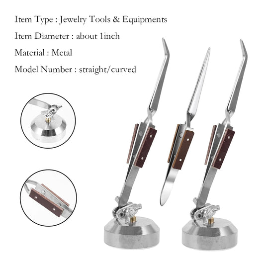Cross Locking Lock Tweezer Self Closing Jewelry Soldering Craft Repair Tool Insulated Tweezer Straight Elbow Tip