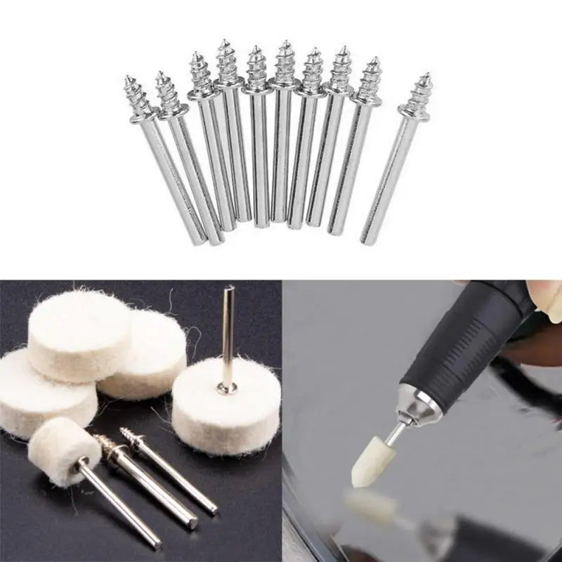 5-50pcs 4-12mm Felt Polishing Buffing Wheel with Shank Wool Felt Polishing Pad Shank Kit Set for Rotary Tools 3mm/6mm Shank