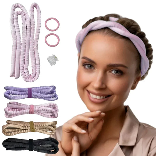 Heatless wave Rod Head band No Heat Silk Curls Ribbon Hair Rollers Sleeping Soft Headband Lazy Hair Curlers Hair Styling Tools - KiwisLove
