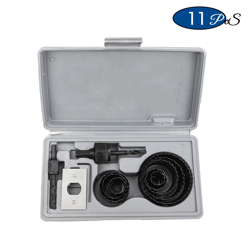 NINDEJIN 8/11/16pcs Hole Saw Kit #50 steel 19-127mm Hole Cutter Drill Bit Tool Hole Saw Set for Wood Plastic Wood Cutter - KiwisLove