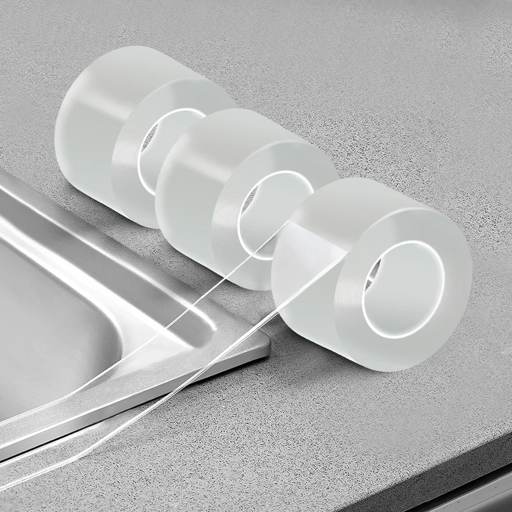 1PC 20-50MM Width Single Sided Tape Transparent Waterproof Reusable Nano Tape Strong Sticky Glue Car Ornament Kitchen Bathroom