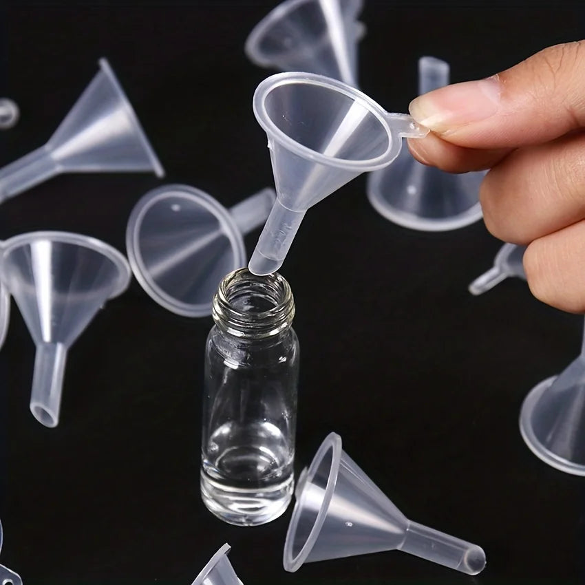 10 precision mini funnels for lab bottles, essential oils, perfumes, flavours, sand painting and powders - KiwisLove