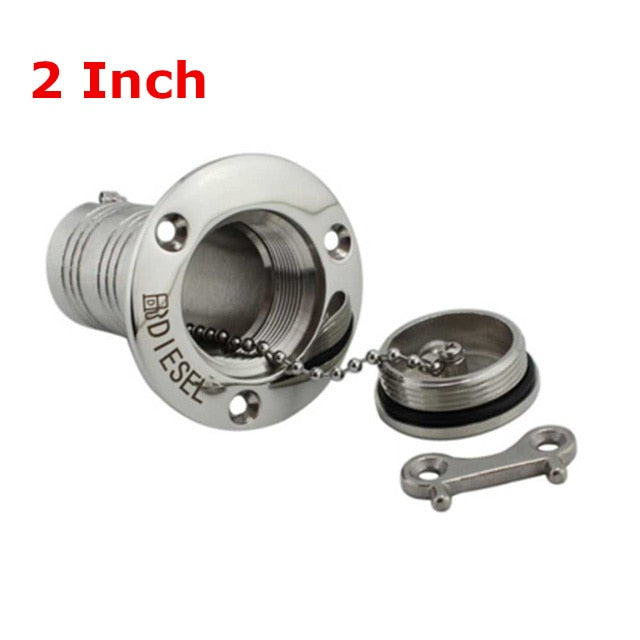1-1/2" and 2" Marine Boat Hardware Deck Fillers 316 Stainless Deck Filler Fuel Water Waste Diesel Gas Key Cap Filler 38mm 50mm - KiwisLove