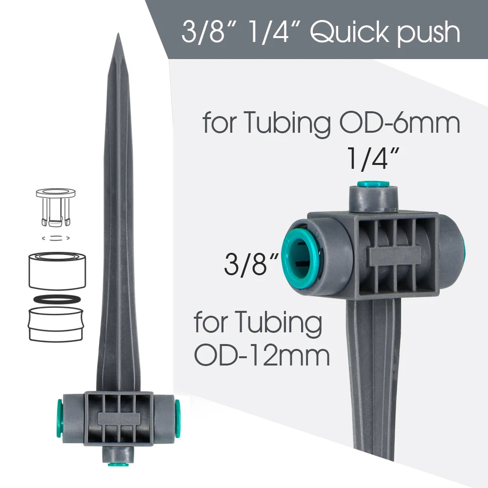 10/20pcs 12MM Tubing Accessory Garden Irrigation Fitting for OD-12MM Hose Adapters Anti-Fall Off Tee Elbow Equal Stake Quick Con