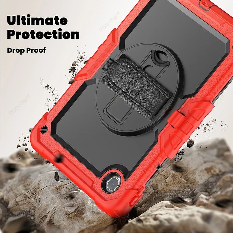 For New Lenovo Xiaoxin Pad 2024 Case TB331FC 11 inch 360 Degree Rotating Hard Armor Case Shoulder Strap Lenovo Tab M11 TB330FU