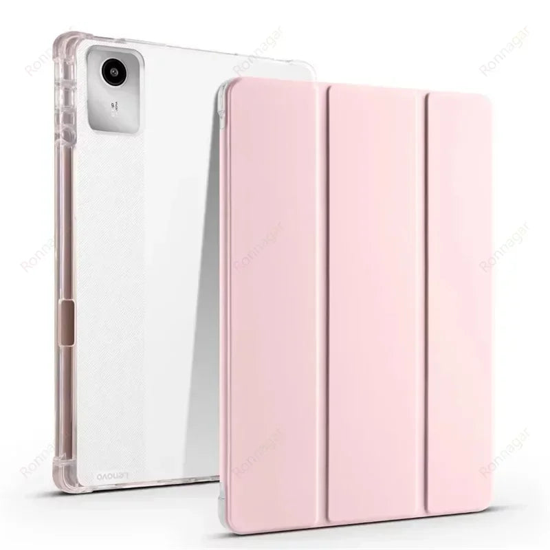 For Lenovo Xiaoxin Pad 2024 Case with Pen Holder Soft Back Fold Stand Cover Lenovo Tab M11 Case 11'' tb330fu tb331fc Sleep Wake