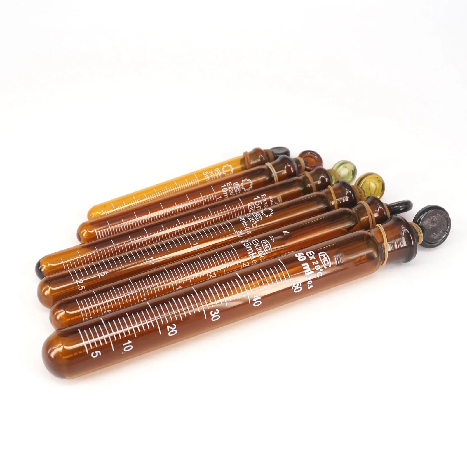 5/10/20/15/25/50ml Graduated Lab Glass Test Tube Round Bottom with Stopper - KiwisLove