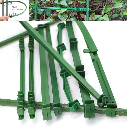10PCS Durable 8/11/16mm Plant Support Pole Gardens Splice Frame Green Plastic Indoor Balcony Outdoor Climbing Vines Multilayer