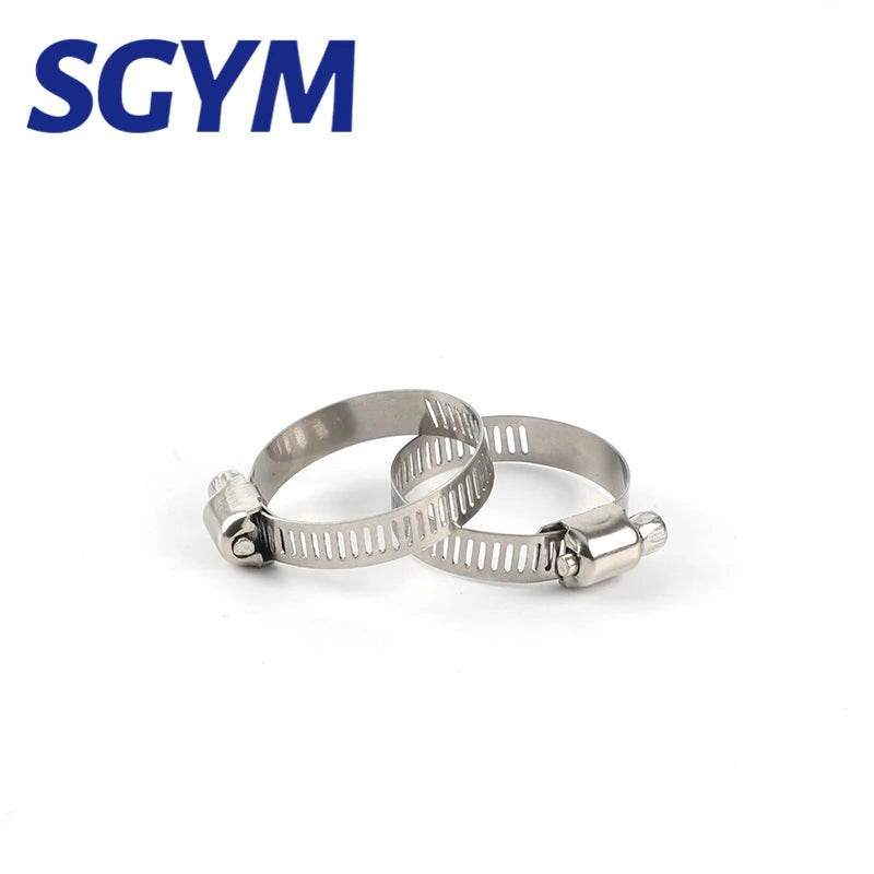 50pcs Stainless Steel Adjustable Drive Hose Clamp Fuel Line Worm Size Clip Hoop Hose Clamp 19-29mm