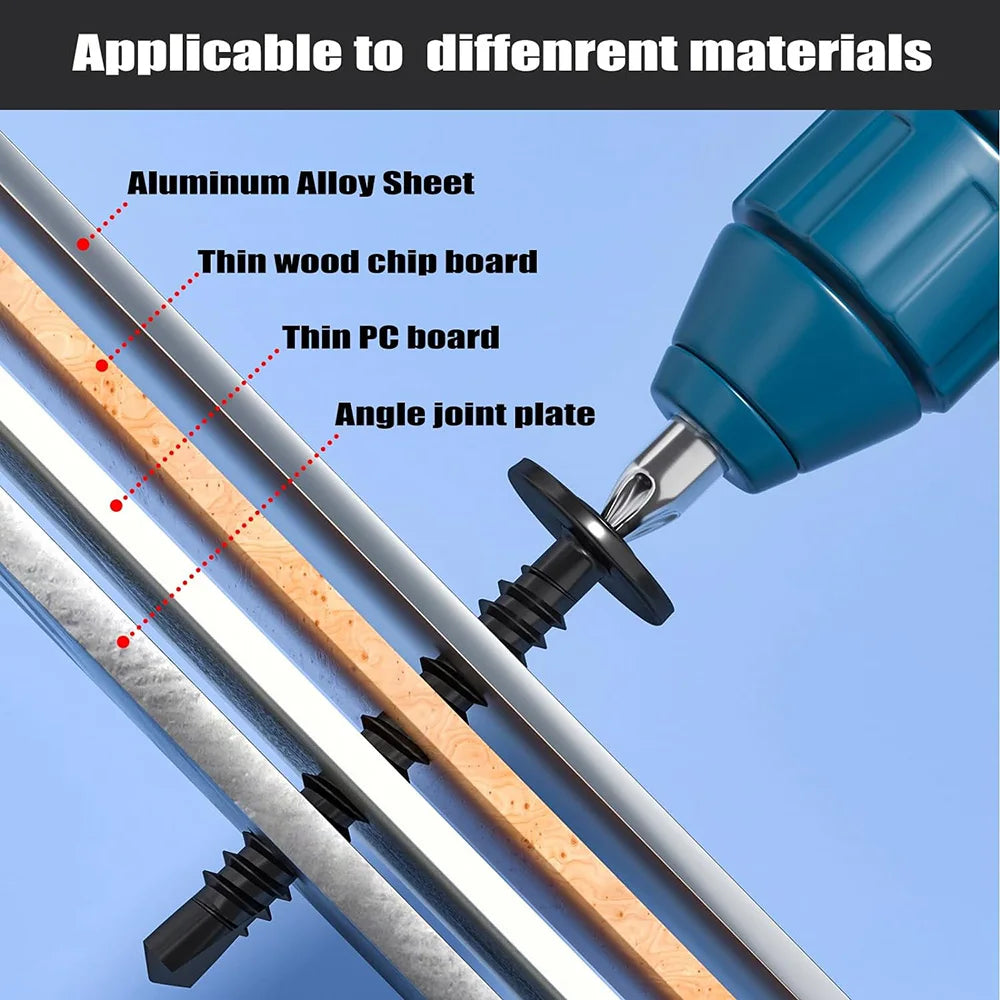 NINDEJIN 20/30pcs Washer Head Phillips Self Drilling Screw Black Zinc-plated 410 #8 M4.2 M4.8 Self Tapping Sheet Metal