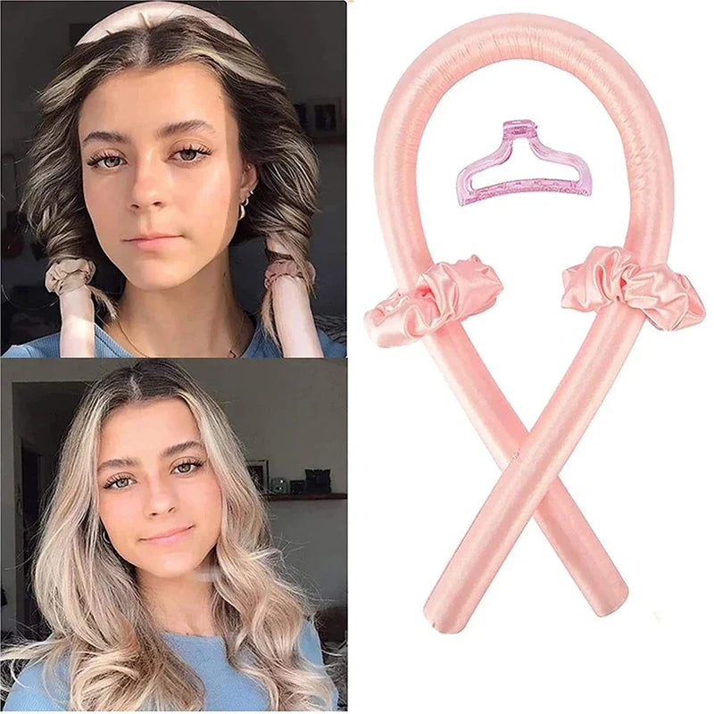 Heatless Curling Rod Headband No Heat Silk Curls Ribbon Hair Rollers Sleeping Soft Headband Lazy Hair Curlers Hair Styling Tools - KiwisLove