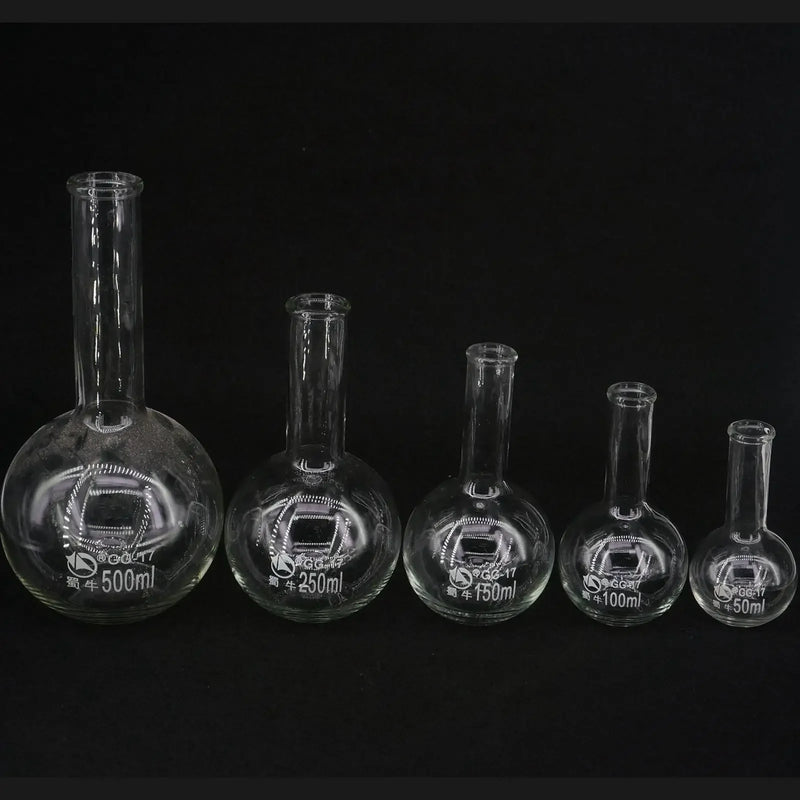 50/100/150/250/500/1000/2000ml Borosilicate Glass Long Neck Flat Bottom Flask Thermostability - KiwisLove