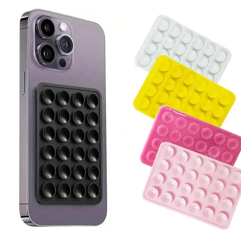 Phone Silicone Suction Cup Holder Multifunctional Suction Cup Wall Stand Square Anti-Slip Single-Sided Case Mount Back Sticker - KiwisLove
