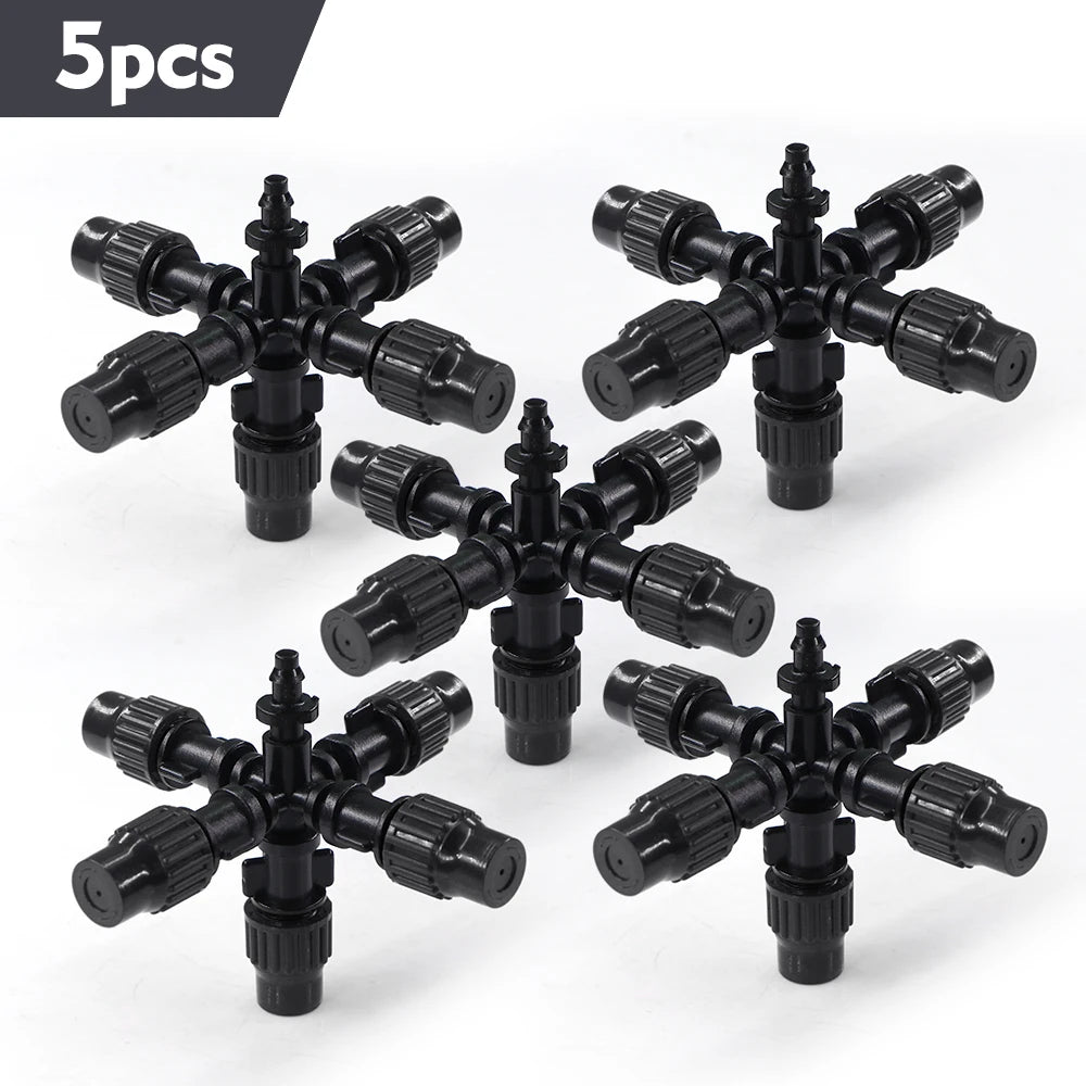 1/4" 4/7mm Adjustable Fine Atomization Sprayer 0-25L/H Misting Nozzle Connector Garden Irrigation Humidification Cooling Fitting