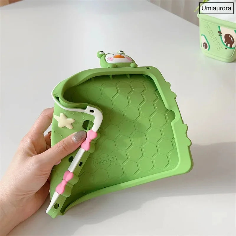 Kids Cartoon Frog Case for Xiaomi RedMi Pad 2 11inch 2025 Soft Silicone Case for Redmi Pad SE 2023 11'' 8.7'' MiPad6 5 Pro11inch