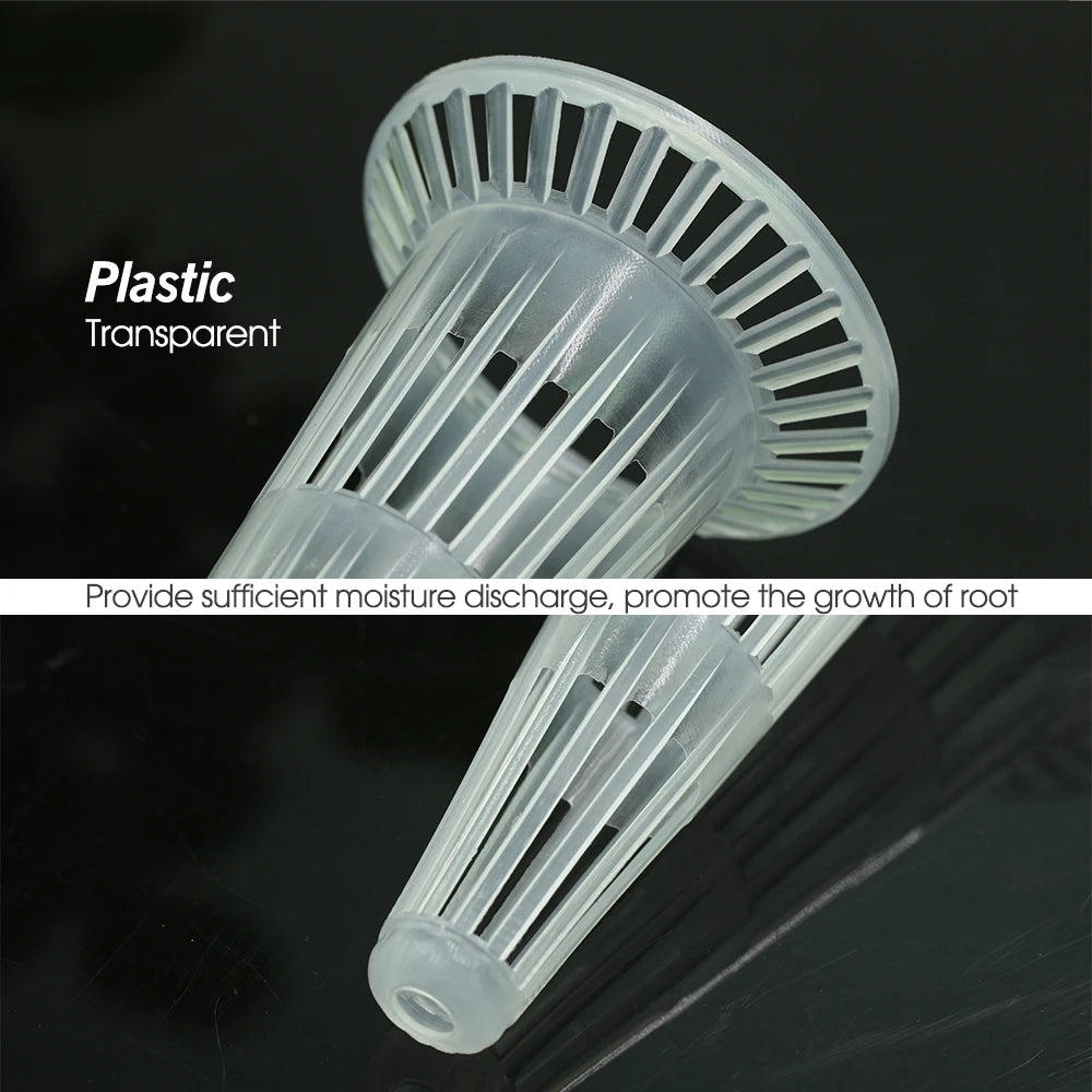 10pcs Plastic Leakproof Cup Flower Pot Bonsai Pot Conical Bottom Net Bottom Coniform Grid Mat Breathable Cup Prevent Soil Loss