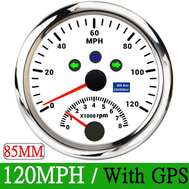 120km/h 200km/h 85mm GPS Speedometer Gauge 0-200MPH GPS Speed meter Odometer With Tachometer 8000 RPM for Car Boat ATV With GPS - KiwisLove