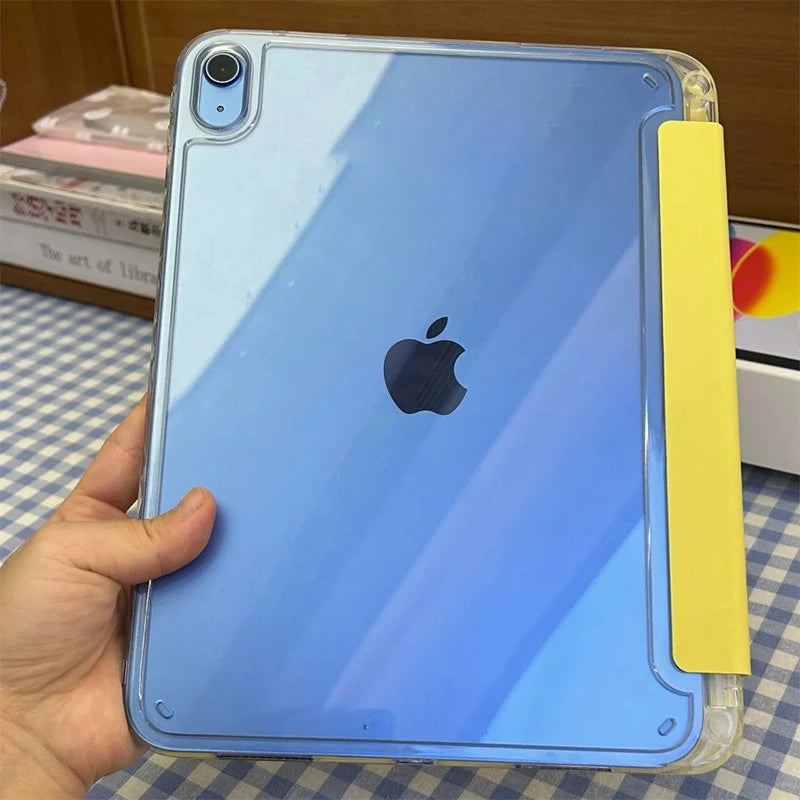 Y-Folding Case for iPad Air11 13 inch M3 M2 2025/2024 Pro11 13'' M5 M4 A16 11th Air 4 5 10th 9th 10.2 10.5 10.9 Clear Back Shell
