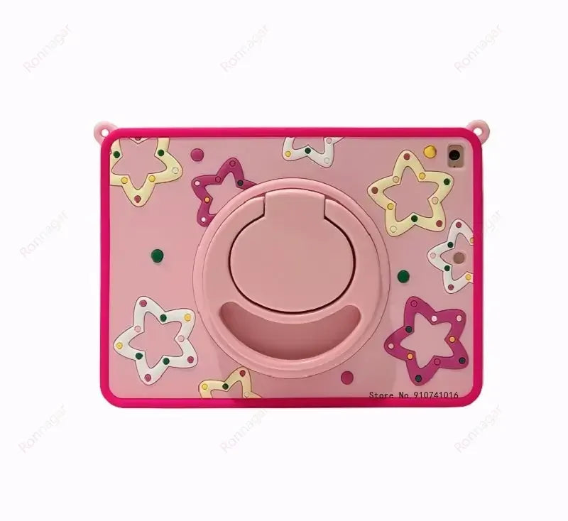 Cute Kawaii 3D Cartoon Bear for iPad Air11 2024 Pro11 M4 M2 IPad 10th Gen 9/8/7 10.2"/Air 3/Pro 10.5" Rotation Handle Stand Case