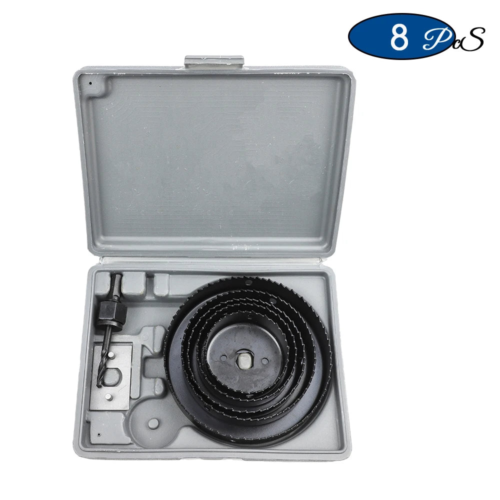 NINDEJIN 8/11/16pcs Hole Saw Kit #50 steel 19-127mm Hole Cutter Drill Bit Tool Hole Saw Set for Wood Plastic Wood Cutter - KiwisLove