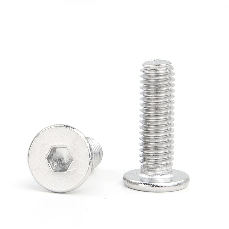 NINDEJIN Hexagon Socket Ultra Thin Low Head Screw Stainless Steel M2 M2.5 M3 M4 M5 M6 M8 CM Flat Allen Wafer Head Screw Bolt