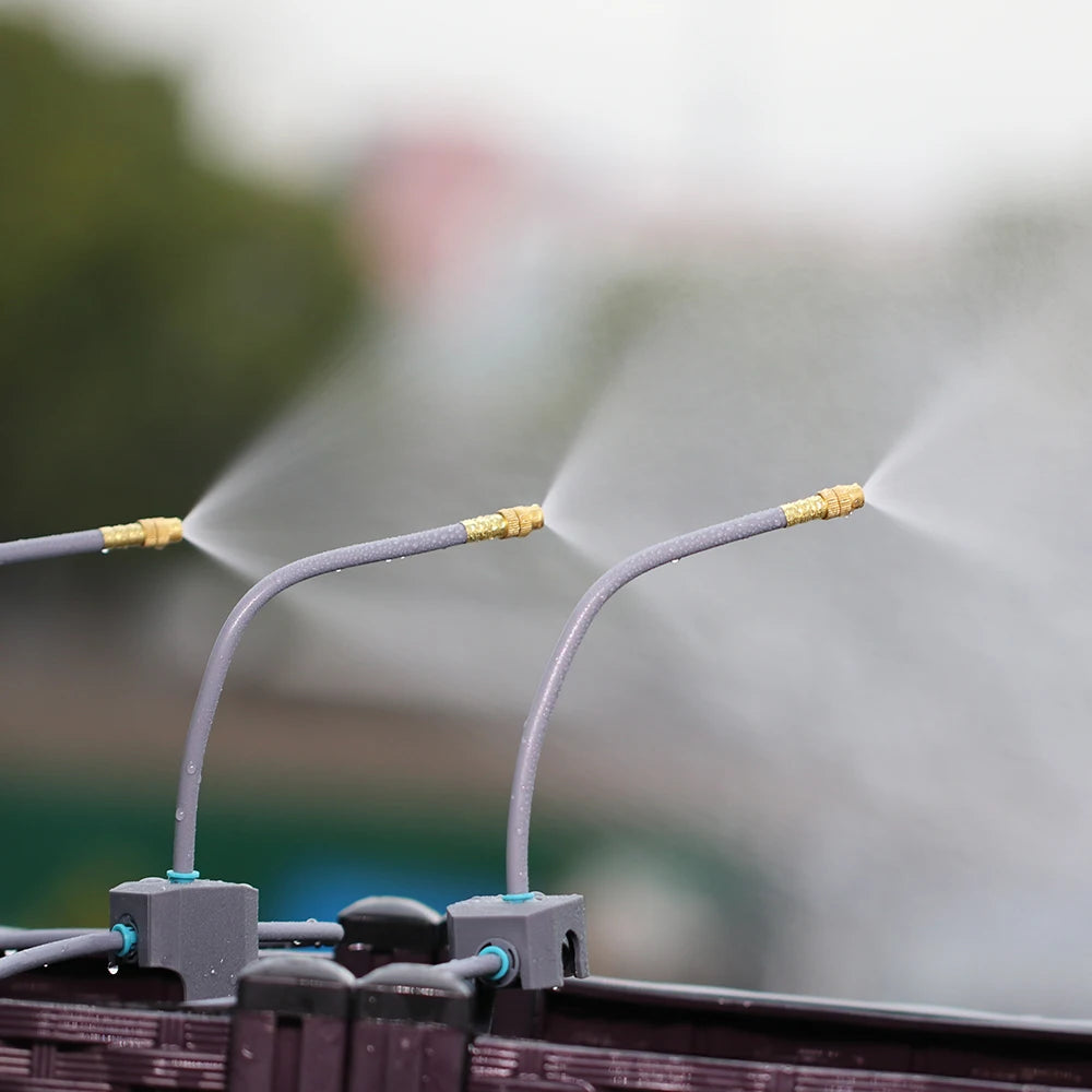 Premium 20cm Flexible Brass Nozzle Automatic Misting Irrigation System - Quick Connect Spray for Garden 1/4" Hose