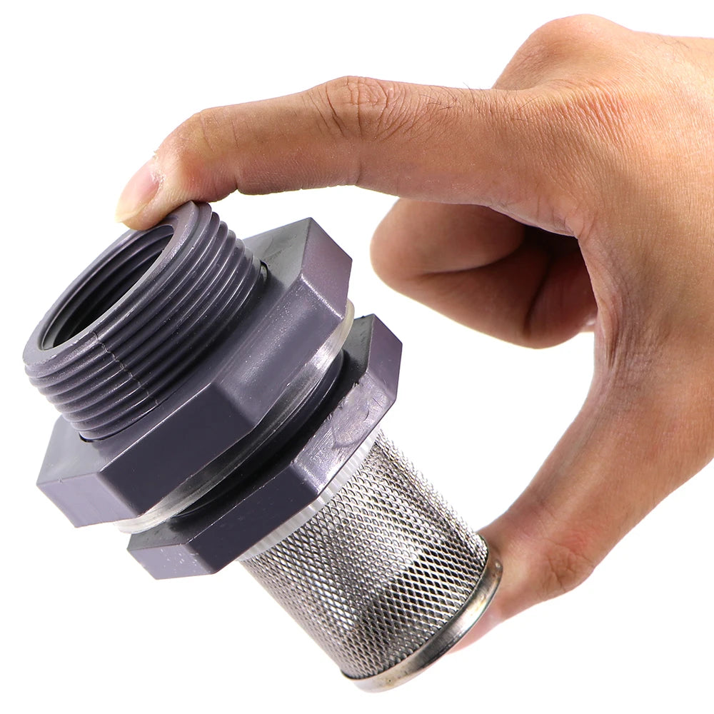 High quality 1/2" 3/4" 1" Water Tank Joint with 304 Stainless Steel Filter Screen for Aquarium Fish Tank Garden Watering Adapter