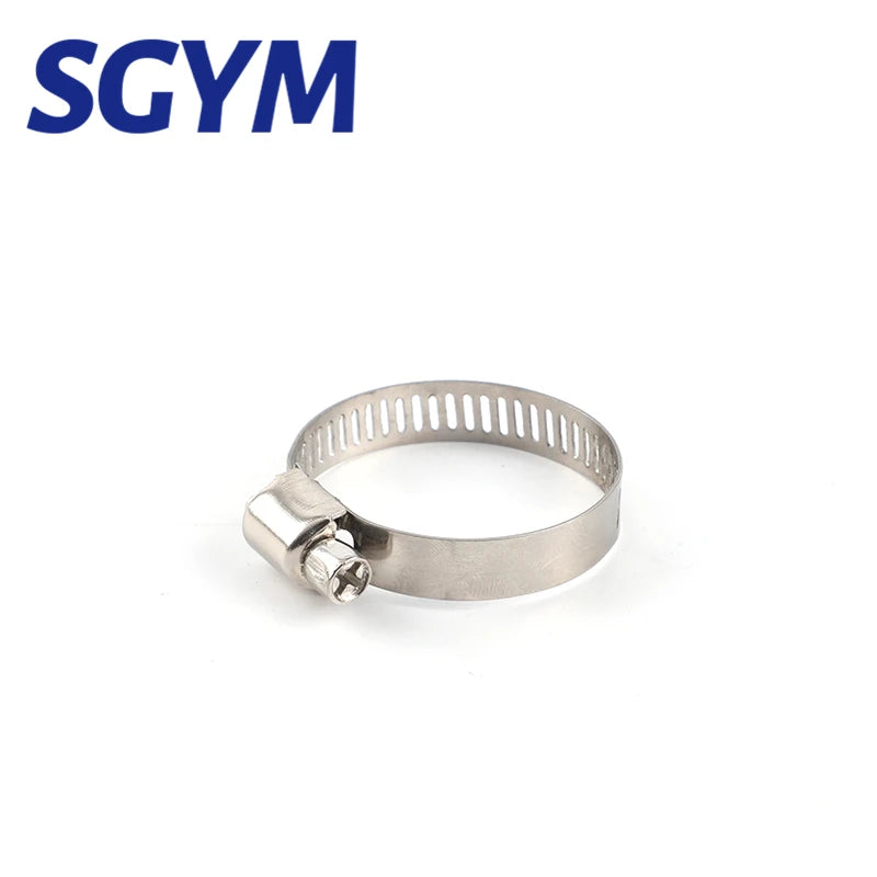 50pcs Stainless Steel Adjustable Drive Hose Clamp Fuel Line Worm Size Clip Hoop Hose Clamp 19-29mm
