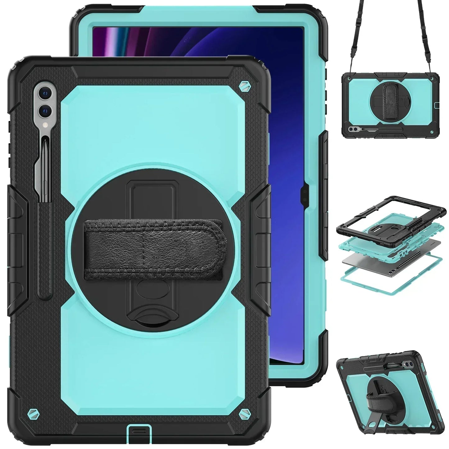 Case for Samsung Galaxy Tab S10 FE+/ S10 FE Plus 5G 13.1″ 2025 X620 X626b Heavy Duty Shockproof Protective Case Screen Protector