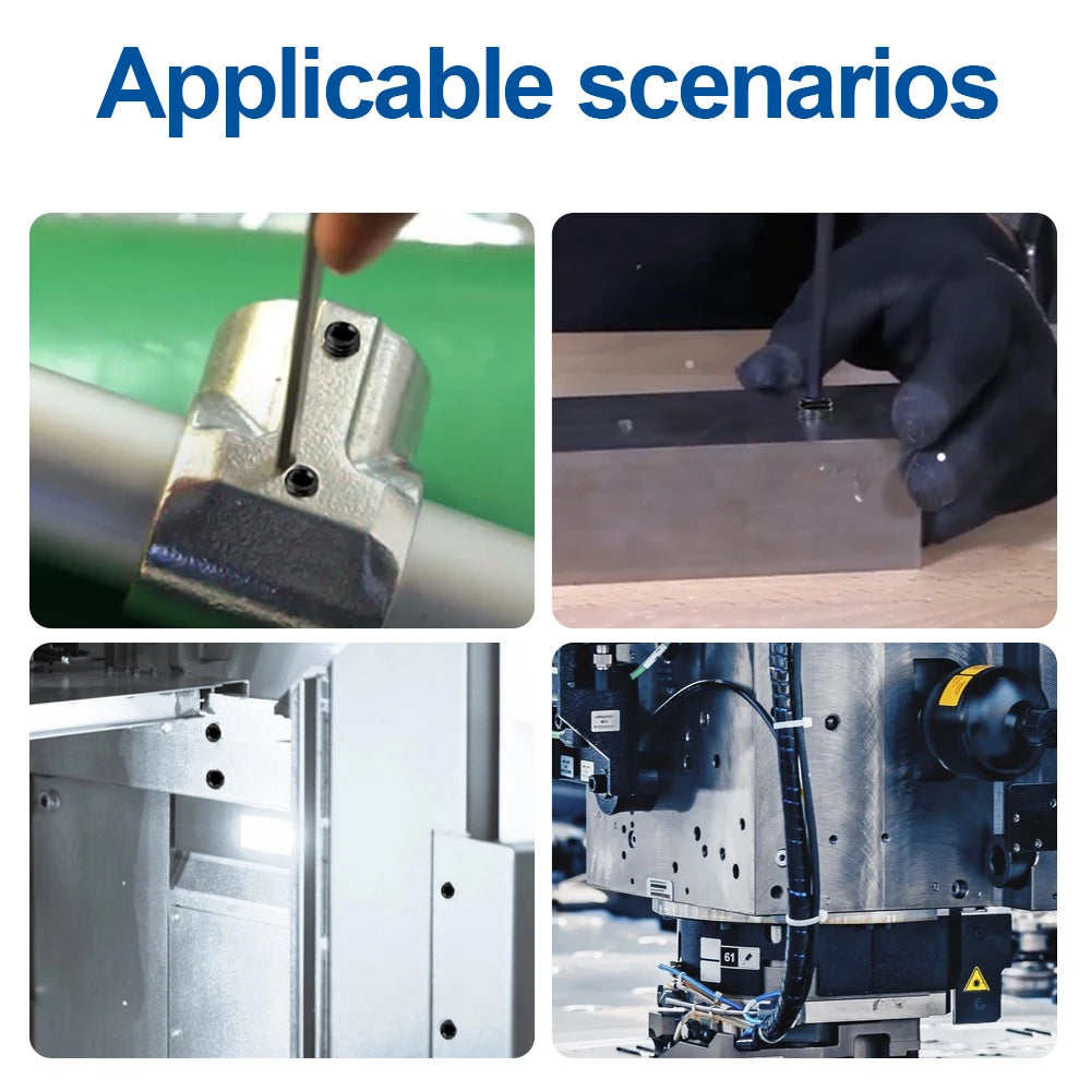 NINDEJIN Hex Socket Cup Point Set Screw M2 M2.5 M3 M4 M5 M6 M8 12.9 Carbon Steel Headless Allen Head Grub Screw Assortment Kit