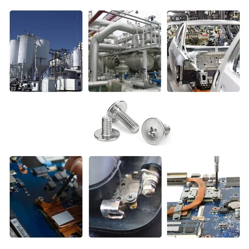 NINDEJIN Cross Ultra Thin Flat Head Laptop Screw M2 M3 M4 M5 M6 M8 Stainless Steel Wafer Head Phillips Machine Screw for Lenovo