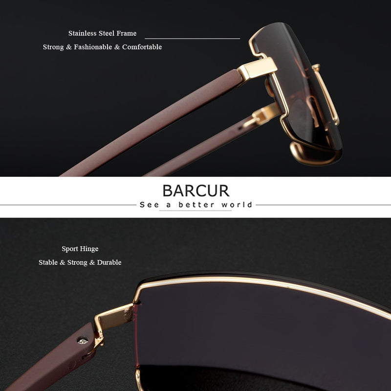 BARCUR Cutom Sunglasses Men Driving Shades Male Sun Glasses For Men Oculos de sol - KiwisLove