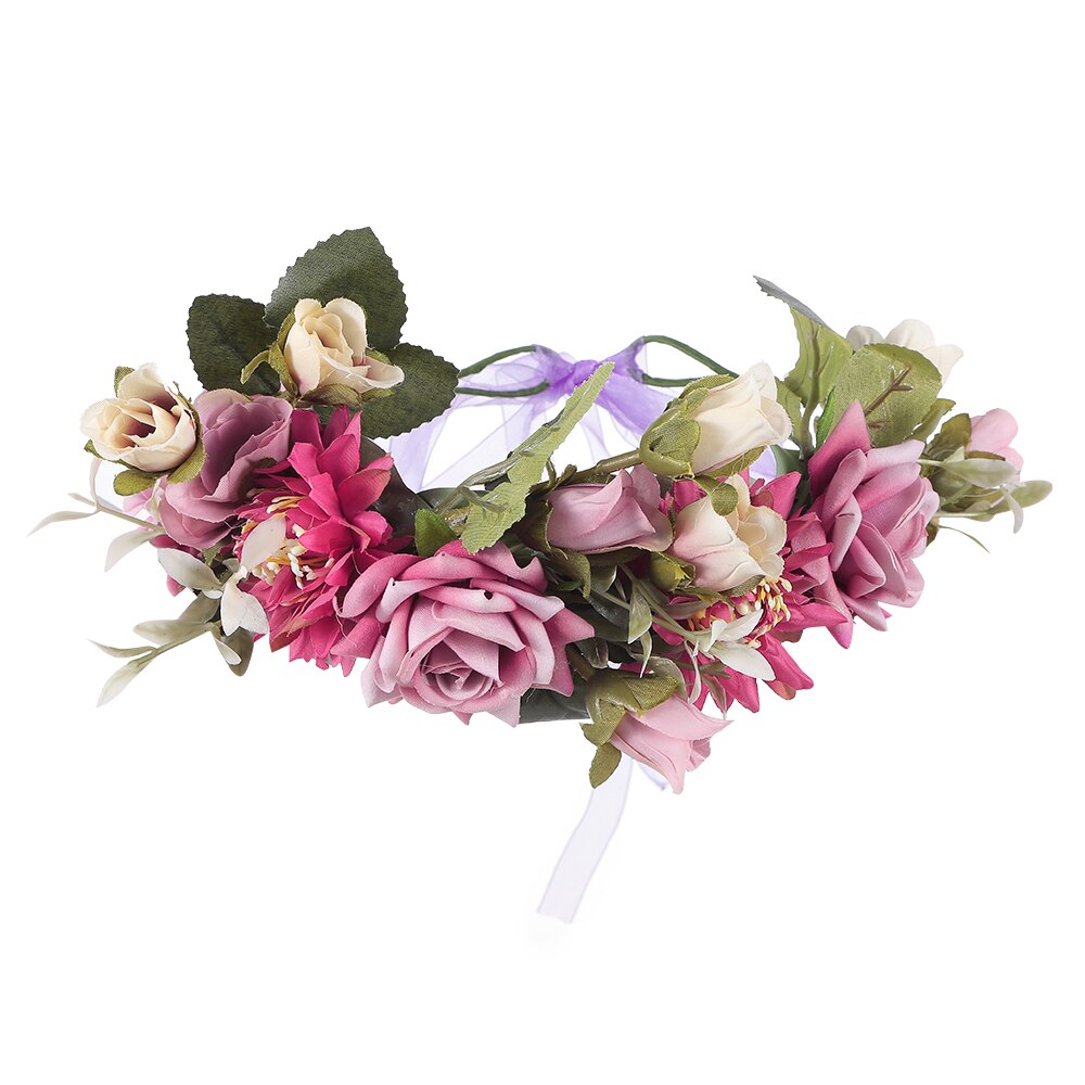 Women Bezel Flower Crown Bridal Floral Headband Wreath New Lady Girls Wedding Hair Accessories Bridesmaid Tiara - KiwisLove