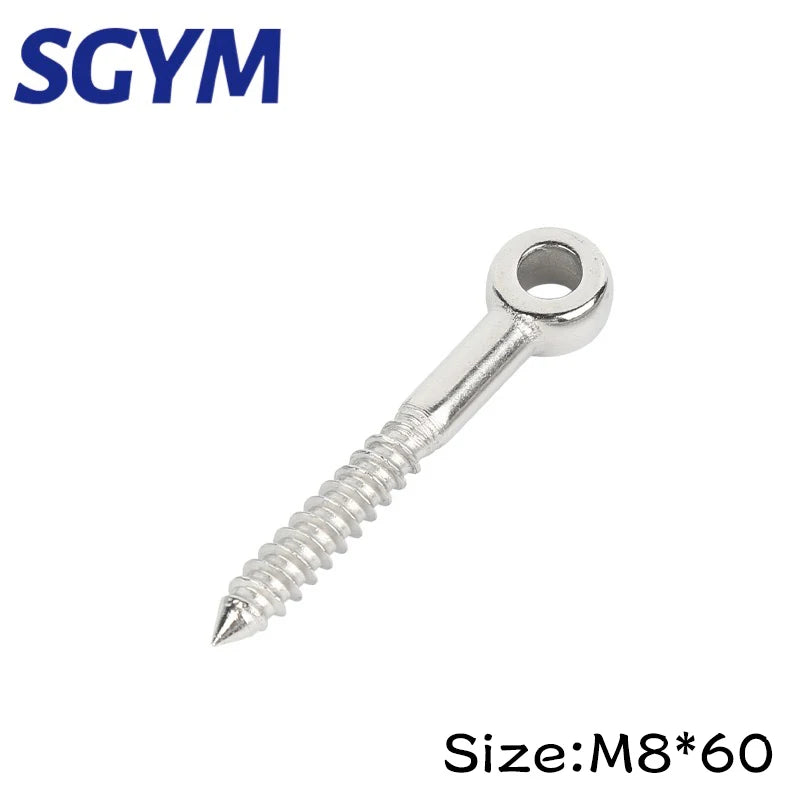 M4/M5/M6/M8/M10 316 Stainless Steel Eye Shape Screws Wood Terminal Ring Eyelet Hooks Self Tapping Wire Rope Accessories