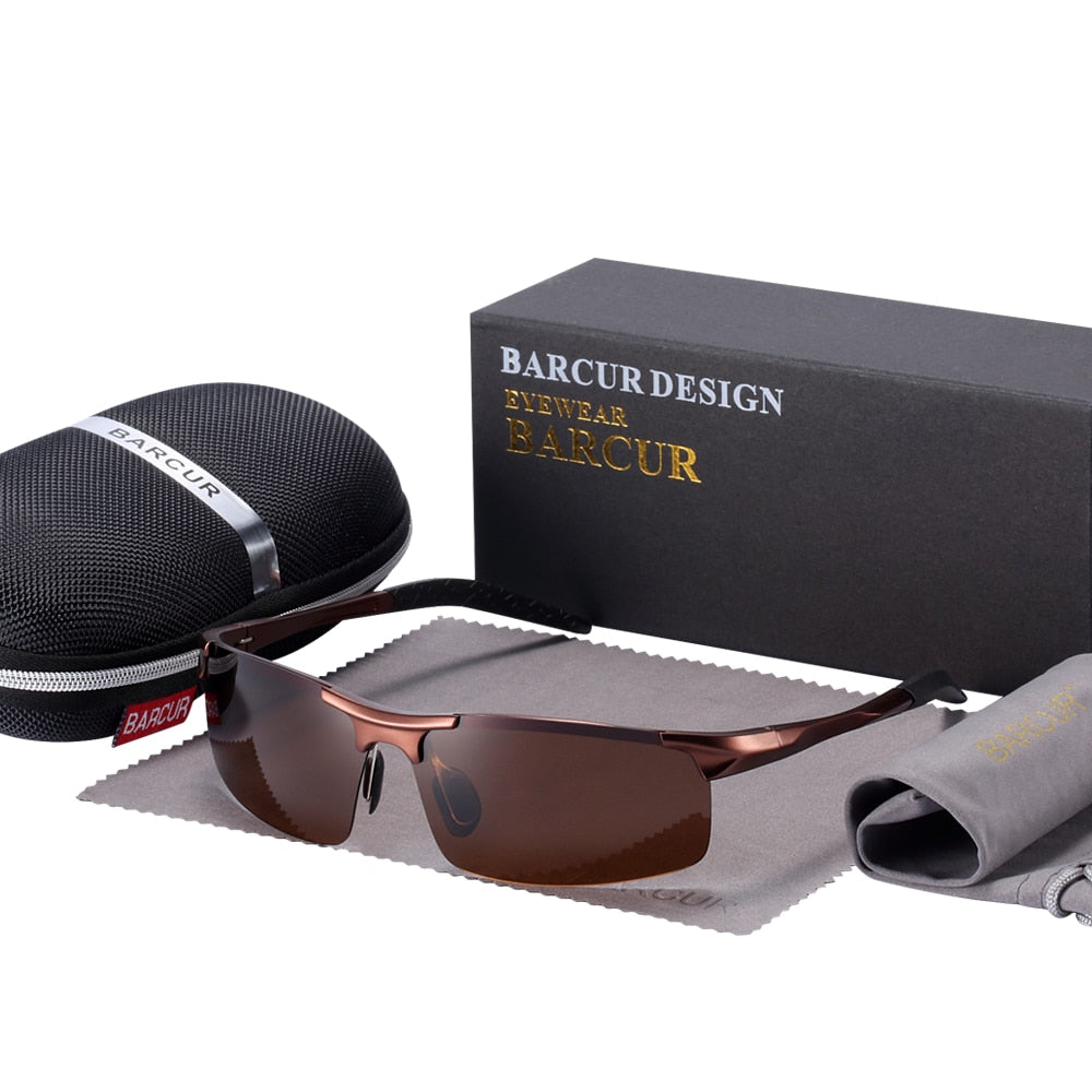 BARCUR Classic Design Aluminum Sunglasses Men Women Polarized Anti-Reflective Sun glasses Male Oculos De Sol Shades - KiwisLove
