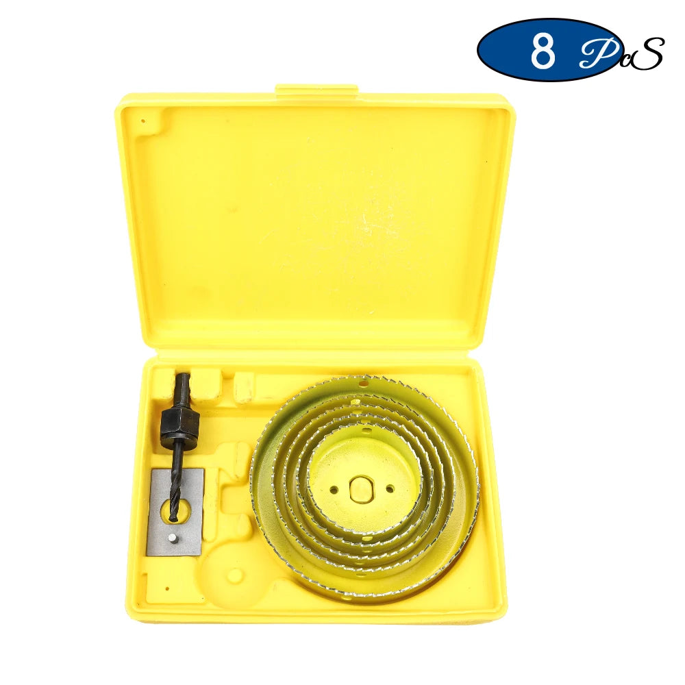 NINDEJIN 8/11/16pcs Hole Saw Kit #50 steel 19-127mm Hole Cutter Drill Bit Tool Hole Saw Set for Wood Plastic Wood Cutter - KiwisLove