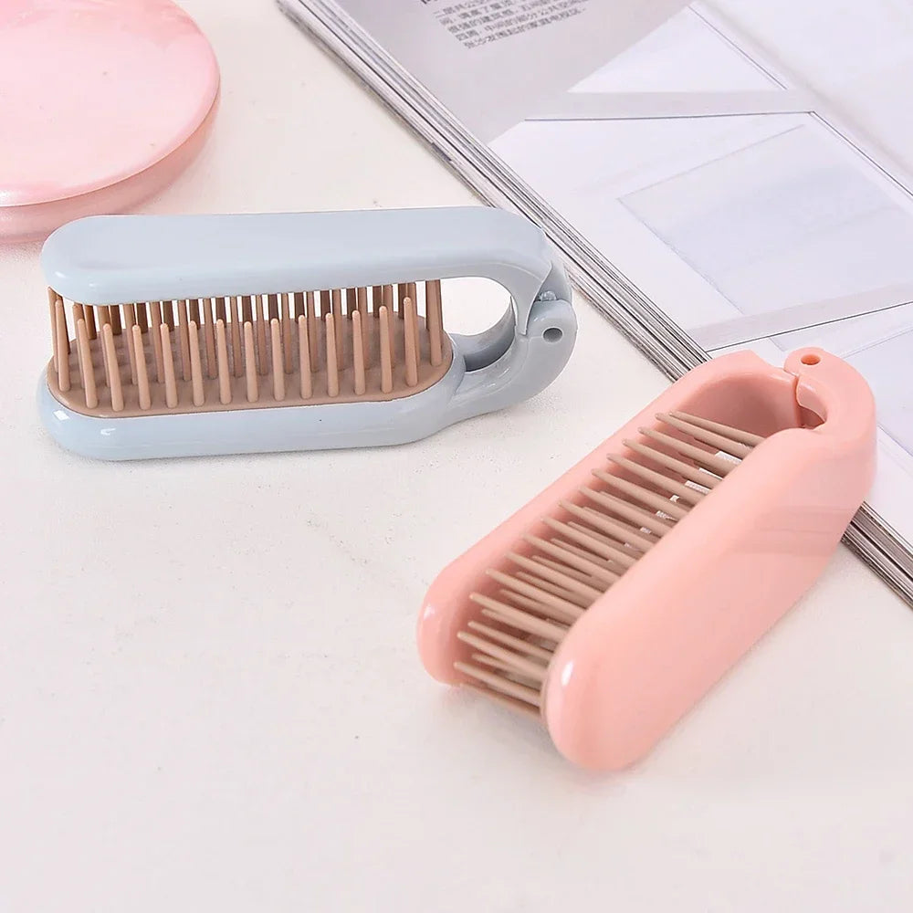 Portable Travel Foldable Hair Comb Portable Detangling Hair Brush Anti Static Head Massager Combs Hair Styling Hairdressing Tool - KiwisLove