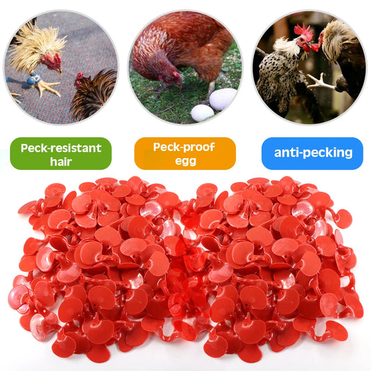 50pcs Chicken Red Glasses  Plastic Pheasant Anti-pecking Goggles Glasses with Bolt Protect Eyes Feeding Farm Poultry Hens access