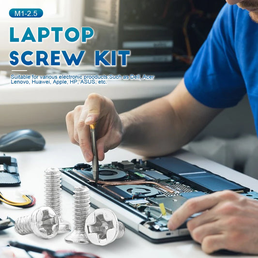 NINDEJIN Cross Mini Laptop Computer Screw Kit Nickel Plated M1 M1.2 M1.4 M1.7 M2 M2.5 Phillips Small Electronic Screw Set