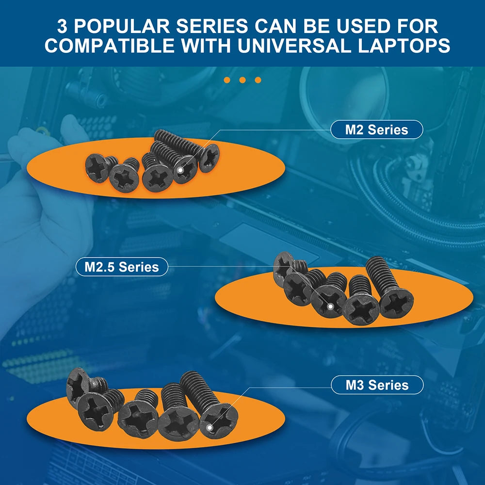 450pcs countersunk flat head phillips mini screw set m2 m2.5 m3 carbon steel computer notebook laptop screws kit