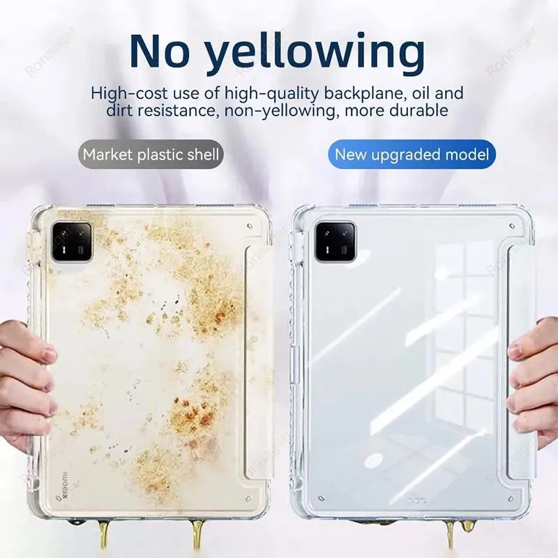 Y-fold Case for Xiaomi Pad 7 Pro/Pad 7 11.2 inch 2024 Redmi SE 11/ 8.7/ 12.1inch Pad 6 /6pro 11'' Mi Pad 5/5pro Clear back Shell